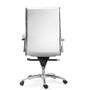 Livello High Back Executive White Bonded Leather Chair, Chrome Frame and Base (2 Per Carton) (CD-307HW (2))