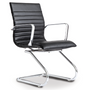 Zetti Visitor Black Bonded Leather Chair, Chrome Base (2 Per Carton) (CD-309GB (2))