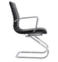 Zetti Visitor Black Bonded Leather Chair, Chrome Base (2 Per Carton) (CD-309GB (2))