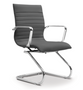 Zetti Visitor Grey Bonded Leather Chair, Chrome Base (2 Per Carton) (CD-309GG (2))