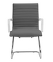 Zetti Visitor Grey Bonded Leather Chair, Chrome Base (2 Per Carton) (CD-309GG (2))