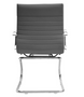 Zetti Visitor Grey Bonded Leather Chair, Chrome Base (2 Per Carton) (CD-309GG (2))