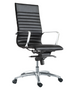 Zetti High Back Executive Black Bonded Leather Chair, Chrome Base (2 Per Carton) (CD-309HB (2))