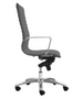 Zetti High Back Executive Grey Bonded Leather Chair, Chrome Base (2 Per Carton) (CD-309HG (2))