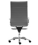 Zetti High Back Executive Grey Bonded Leather Chair, Chrome Base (2 Per Carton) (CD-309HG (2))
