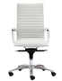 Zetti High Back Executive White Bonded Leather Chair, Chrome Base (2 Per Carton) (CD-309HW (2))