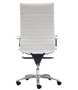 Zetti High Back Executive White Bonded Leather Chair, Chrome Base (2 Per Carton) (CD-309HW (2))
