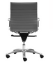 Zetti Mid Back Executive Grey Bonded Leather Chair, Chrome Base (2 Per Carton) (CD-309MG (2))