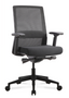 Moderno Compito Ergonomic Task Chair, Mesh Back, Black Fabric Seat, Adjustable Arms, Black Nylon Base (CD-411B)