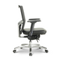 Argento Series - Ergonomic Executive Task Chair, Black Mesh Back, Tungsten Base, Black Bonded Leather Seat (CD-5B)