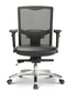 Argento Series - Ergonomic Executive Task Chair, Black Mesh Back, Tungsten Base, Black Bonded Leather Seat (CD-5B)