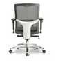 Argento Series - Ergonomic Executive Task Chair, Black Mesh Back, Tungsten Base, Black Bonded Leather Seat (CD-5B)