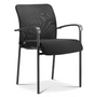 Zuri Visitor Black Mesh Chair Black Frame Black Nylon Arms (4 Per Carton), SM2327 Fabric Seat, M5 Black Mesh (CD-790GB3 (4))