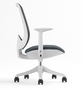 Base Seating White Polypropylene frame Grey mesh back Grey fabric seat White Fixed PP armrest Can be converted to armless (CD-856W)