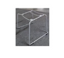 Stackable and ganging chair frame, Silver powder coated solid wire metal frame, ganging clips, black under seat plastic cover and hardware (CD-DH-B1802-B-S (5))