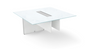 Rectangular Glass Top Extension 48"Lx48"Dx29"H for 120" and 138" Conference Table. Pure White Glass, Blanco (CD-EGTCT4848-B)