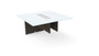 Rectangular Glass Top Extension 48"Lx48"Dx29"H for 120" and 138" Conference Table. Pure White Glass, Espresso Base (CD-EGTCT4848-E)