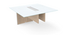 Rectangular Glass Top Extension 48"Lx48"Dx29"H for 120" and 138" Conference Table. Pure White Glass, Noce Base (CD-EGTCT4848-N)