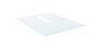 Half 60"L Glass top for 120"x48" rectangular conference table + Modesty, shelves and hardware. Pure White glass. - Blanco (CD-GCT12048-1-B)
