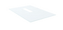 Half 69"L Glass top for 138"x48" rectangular conference table + Modesty, shelves and hardware. Pure White glass. Blanc de Gris (CD-GCT13848-1-BDG)