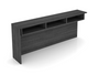 Transactional Rectangular Overlay with 3 Pigeon Holes for Reception Desk Return, Non Handed Grigio (CD-P-REC-CONV2-RET-PH-G)