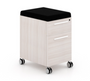 Deluxe Mobile Box/File Pedestal Blanc de Gris Laminate, Black Fabric SM-2327 (B) Included (CD-P20MBF-BDG)
