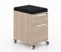 Deluxe Mobile Box/File Pedestal Noce Laminate, Black Fabric SM-2327 (B) Included (CD-P20MBF-N)