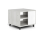 Potenza Laminate End Table with Blanco Front Panels, Blanc de Gris. 1 Adjustable Shelf (CD-P242420LET-BDG)