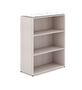 34' W Low Bookcase with Glass Floated Top Blanc de Gris Laminate (Pure White) (CD-P341441BC-BDG-PW)