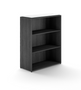 34' W Low Bookcase with Glass Floated Top Grigio Laminate (Pure White) (CD-P341441BC-G-PW)