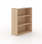 34' W Low Bookcase with Glass Floated Top Miele Laminate (Pure White) (CD-P341441BC-MI-PW)
