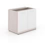 2 Door Storage Cabinet w/O Top, Blanc de Gris Laminate 34'W (Body) (CD-P3422S-B-BDG)