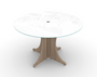 48" Pure White Glass Round Conference Table (CD-P48RT-T-GT)