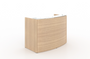 Curved Reception Desk with Glass Transactional Counter Top (Pure White) (1/2) Miele (Vertical Grain Direction) (CD-P60CRD-1-MI-NEW_VGD)