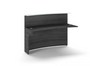Curved Reception desk Extension with glass transactional counter top (pure white) (1/2) Grigio (vertical grain direction) (CD-P60CRDE-1-G-NEW_VGD)