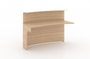 Curved Reception Desk Extension with Glass Transactional Counter Top (Pure White) (1/2) Miele (Vertical Grain Direction) (CD-P60CRDE-1-MI-NEW_VGD)