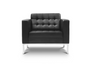 Piazza Lounge Black Bonded Leather Chair (CD-PIAZZA1B)
