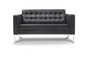 Piazza Love Seat Black Bonded Leather (CD-PIAZZA2B)