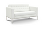 Piazza Love Seat White Bonded Leather (CD-PIAZZA2W)