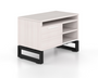 Open Storage/Bookcase 22"Hx36'W-Blanc de Gris - Black Base (CD-VLS36-BLK-BDG)
