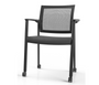 Stabile Guest Chair, 4 Legs, Black Powder Coated Frame, Includes Glides and Casters (CD-15B(4))