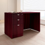 Boss Office Suite 48" x 24" Desk w/ Box/Box/File Pedestal, Mahogany (GROUP104-M)