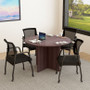 Boss Office Suite Office Products 47"W Executive Round Conference Table and Chairs, Driftwood (GROUP123DW-B)