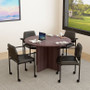 Boss Office Suite Office Products 47"W Executive Round Conference Table and Chairs, Driftwood (GROUP123DW-D)
