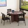 Boss Office Suite Office Products 47"W Executive Round Conference Table and Chairs, Driftwood (GROUP123DW-D)