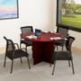Boss Office Suite Office Products 47"W Executive Round Conference Table and Chairs, Mahogany (GROUP123M-A)