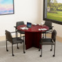 Boss Office Suite Office Products 47"W Executive Round Conference Table and Chairs, Mahogany (GROUP123M-D)