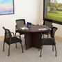 Boss Office Suite Office Products 47"W Executive Round Conference Table and Chairs, Mocha (GROUP123MOC-B)
