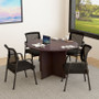Boss Office Suite Office Products 47"W Executive Round Conference Table and Chairs, Mocha (GROUP123MOC-D)