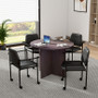 Boss Office Suite Office Products 42"W Executive Round Conference Table and Chairs, Mocha (GROUP127MOC-D)